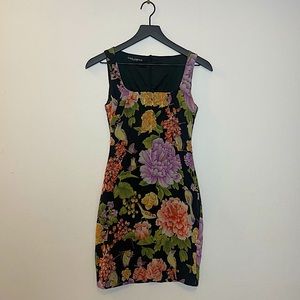 Dolce & Gabbana Silk Chiffon Dress Floral Butterfly and Bird Motif